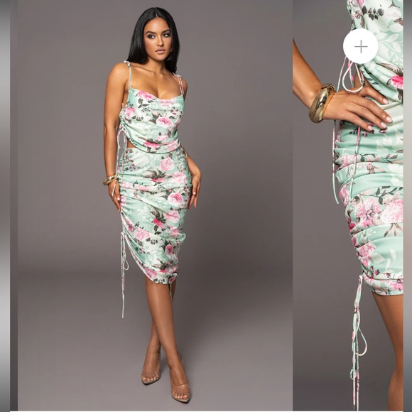 Milan Adjustable Side Rouche Floral Skirt Set - Picture 6 of 9